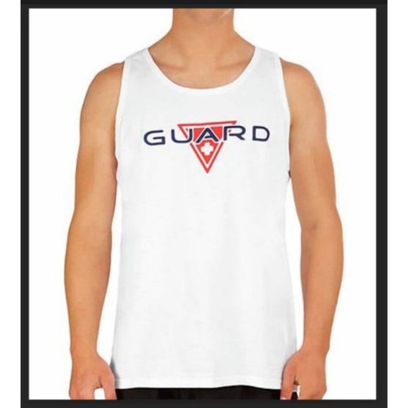 The Finals Tank Top White Red Guard Lifeguard 100% Ultra Cotton Gildan M or L - Picture 4 of 7